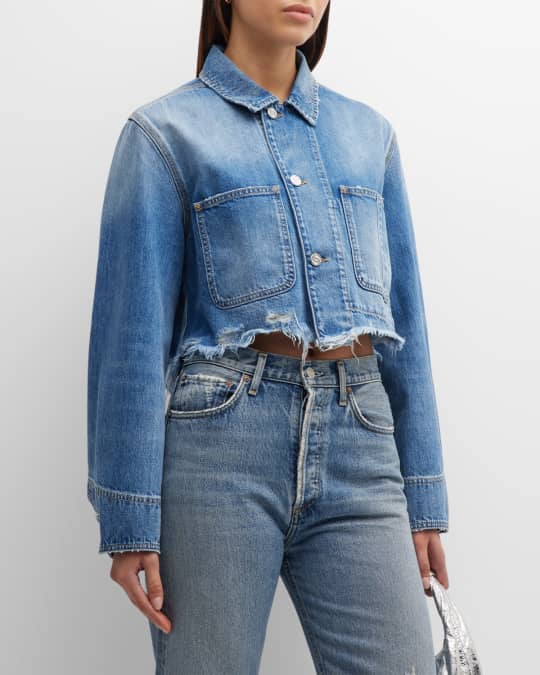 Distressed Crop Denim Jacket