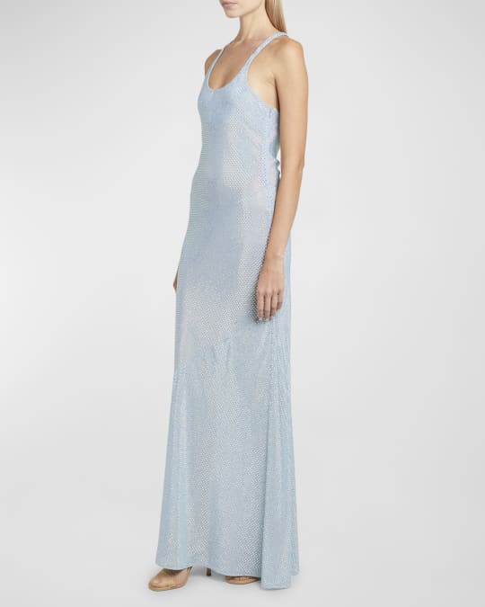 Stella McCartney Long Racerback Dress with Crystal Embellishment