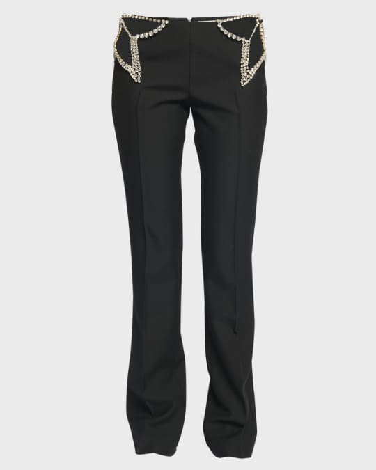 Stella McCartney Star Embellished Cutout Slim-Leg Pants