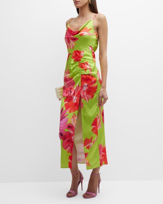Milly Lillana Floating Cosmos Midi Slip Dress Neiman Marcus