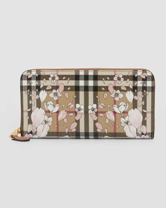 Elmore Check Cherry Blossoms Continental Wallet