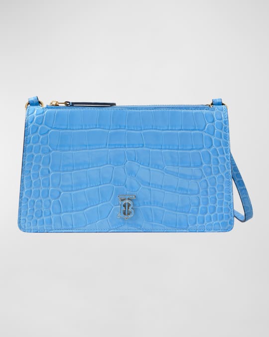 BURBERRYショルダーバッグ　TBエンボス Burberry TB Croc-Embossed Pouch Shoulder Bag | Neiman Marcus