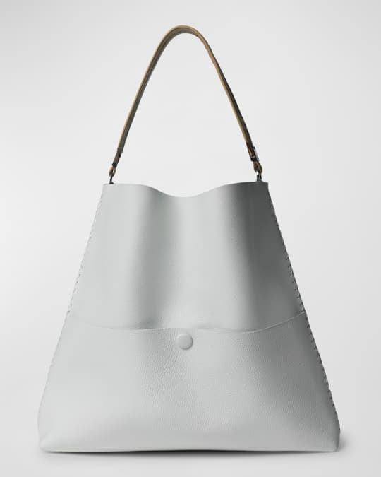 Slim Medium Leather Tote Bag