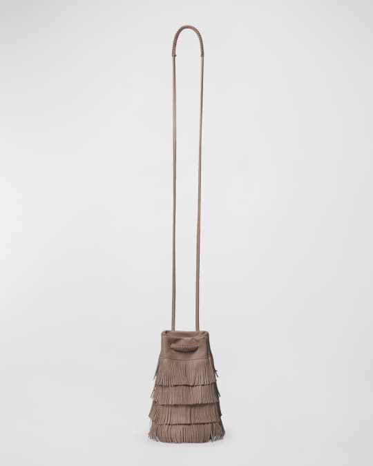 Callista Fringe Leather Pouch Bucket Bag Neiman Marcus