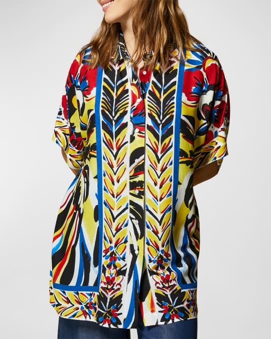Marina Rinaldi Plus Size Fedelta Abstract Print Shirt Neiman Marcus