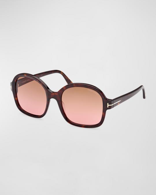 Tom Ford Delphine Sunglasses Tom Ford Delphine-02 TF992 ECO 01B Black Square Plastic  main image 4