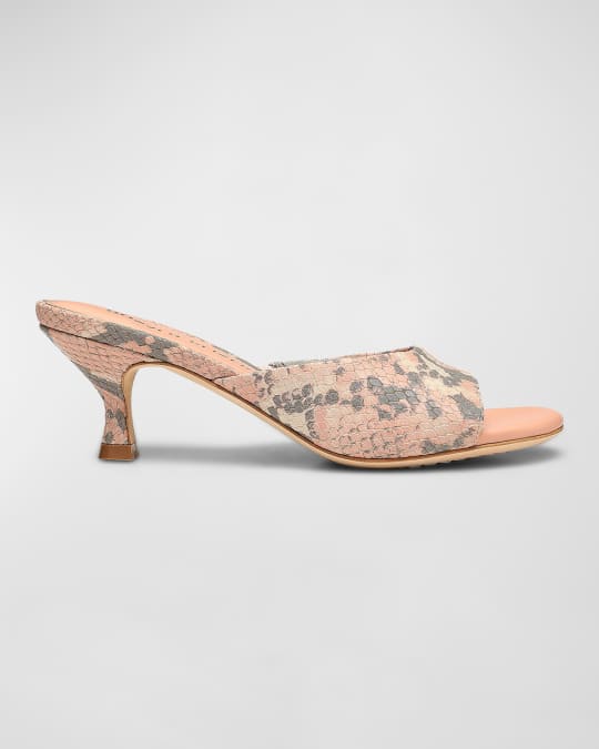 Luis Snake Embossed Mule Sandals