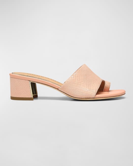 Donald Pliner Melros Embossed Toe Loop Mule Sandals Neiman Marcus