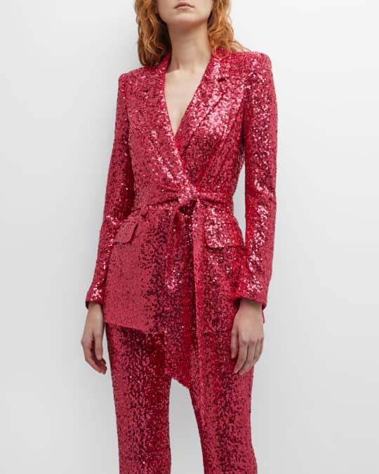 Badgley mischka belted wrap coat store