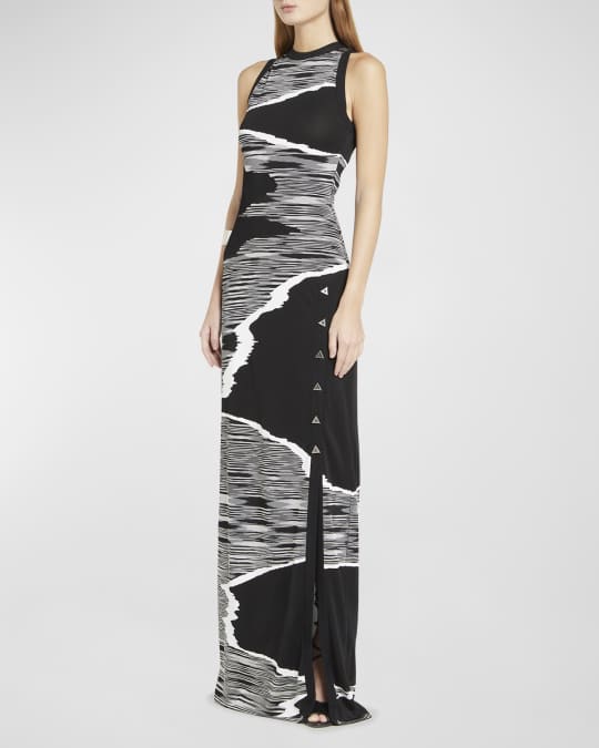 Missoni Two-Tone Knit Maxi Dress with Button Detail | Neiman Marcus