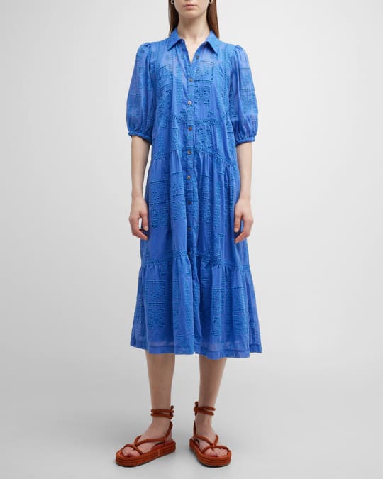 Johnny Was Sadie Embroidered Midi Shirtdress | Neiman Marcus