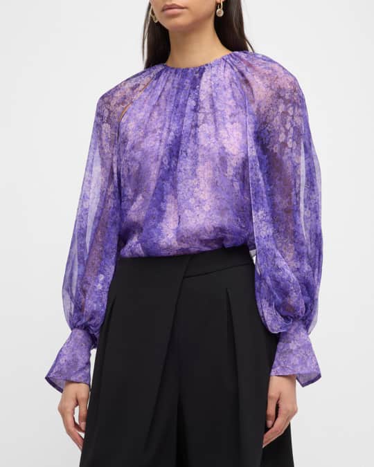 Lilac top chiffon blouse