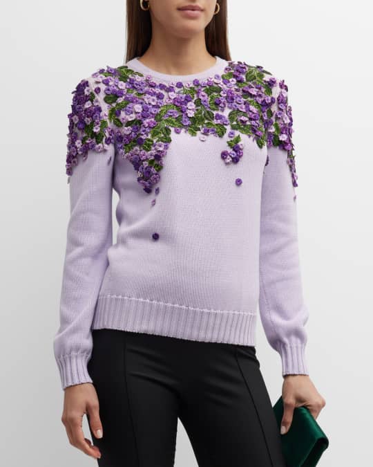 Degrade Lilac Embroidered Crewneck Sweater