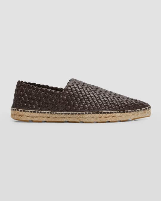 Bottega Veneta Men s Intreccio Leather Espadrilles Neiman Marcus