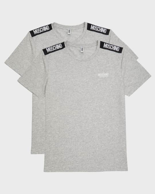 Tシャツ・カットソー Moschino SS25 One-shoulder shirt (J02110531 2001) Moschino Men's T-Shirt with Shoulder Taping | Neiman Marcus