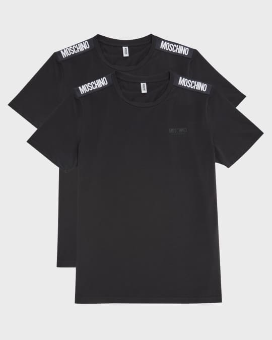 Moschino Men's 2-Pack T-Shirts with Shoulder Taping | Neiman