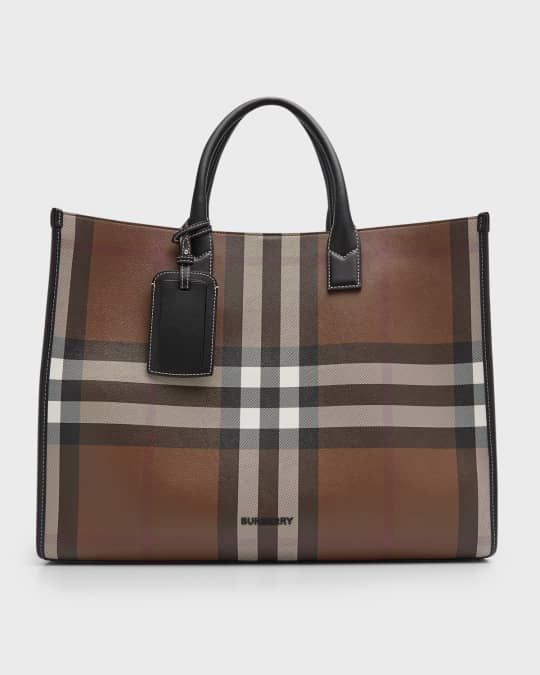 Burberry Men s Denny Check Tote Bag Neiman Marcus
