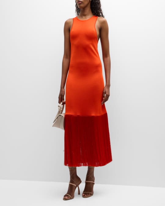 Alexis red fringe dress new arrivals