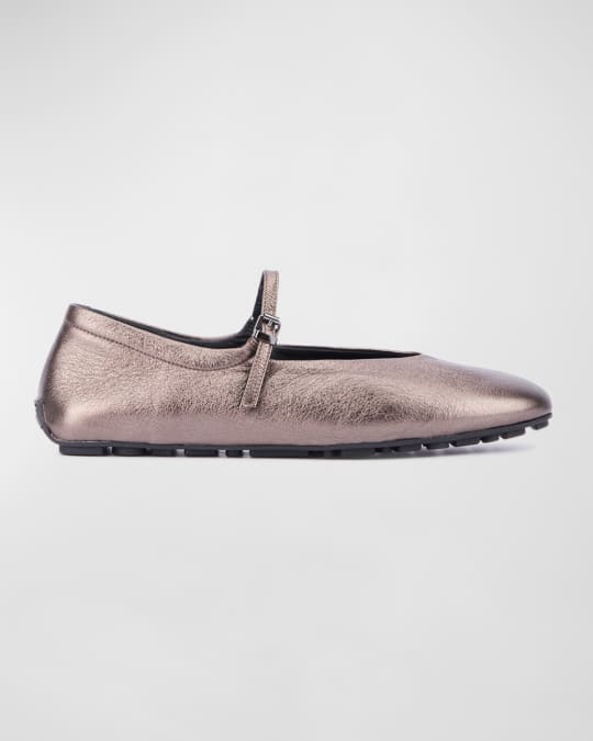 Qlaire Metallic Mary Jane Ballerina Flats