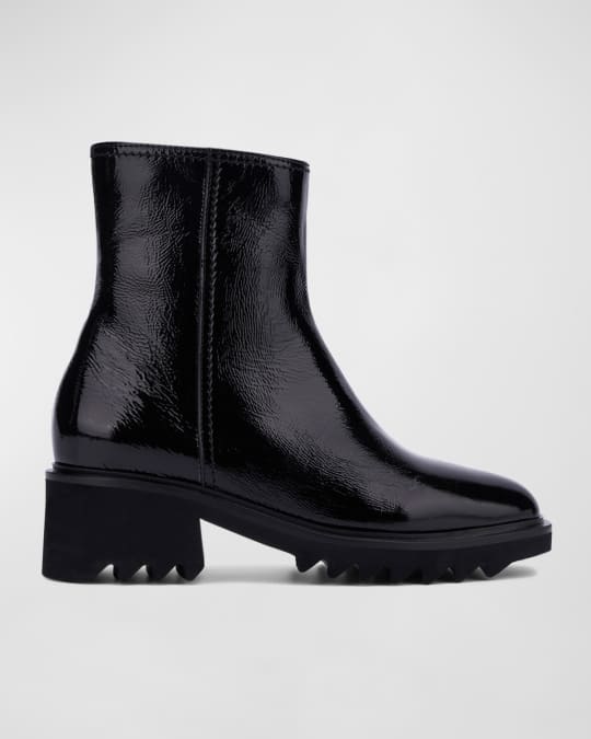 Aquatalia Saundra Leather Zip Ankle Boots | Neiman Marcus