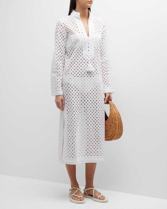 Tory Burch Eyelet Midi Tory Tunic | Neiman Marcus