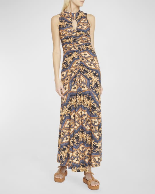 slim fit dress slacks Ulla Johnson Roanne Long Dress in Gold Noir