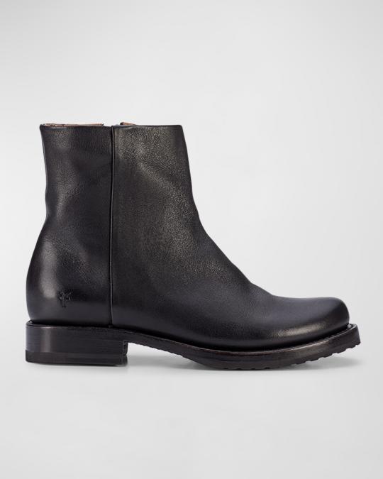 Frye Veronica Leather Zip Booties | Neiman Marcus