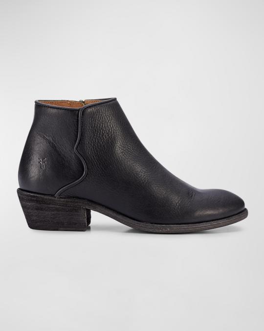 Frye Carson Leather Piping Zip Booties | Neiman Marcus