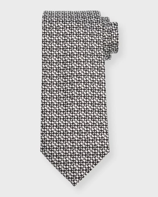 Men's Textured Bicolor Silk Tie