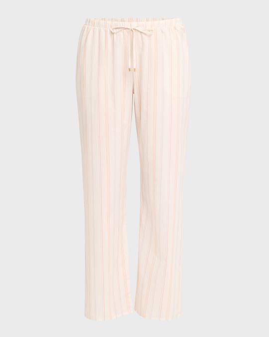 Hanro Striped Straight-Leg Cotton Lounge Pants | Neiman Marcus