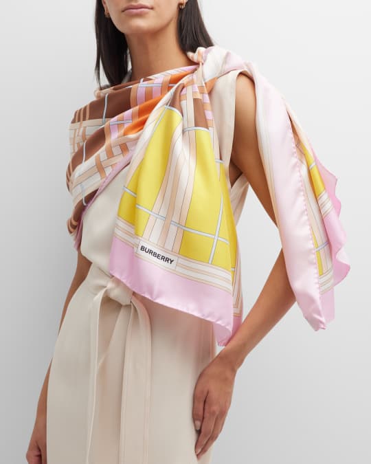 Burberry color hot sale check square scarf