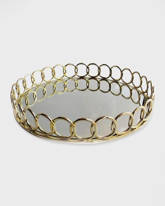 American Atelier Looped Golden Round Tray, 15