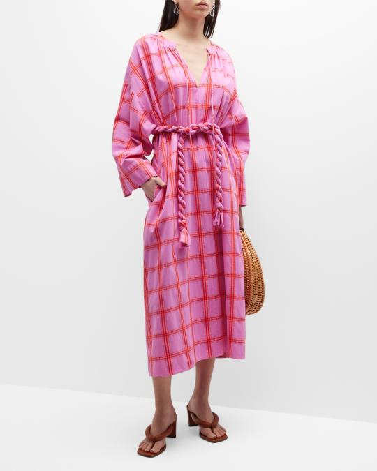 mara hoffman pink dress Mara Hoffman Chloe Dress in Raspberry Size Large Pink Organic Cotton Midi