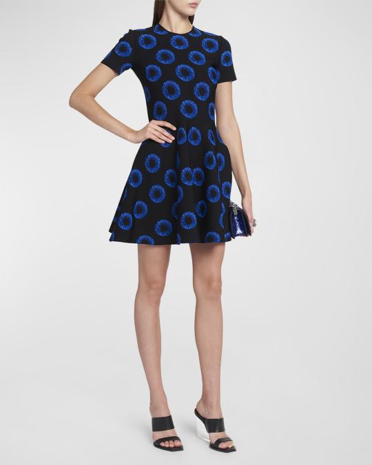 green emerald velvet dress McQ Alexander McQueen Fit & Flare Knit Dress Blue Wool Size Extra Larg   Celebrity Owned