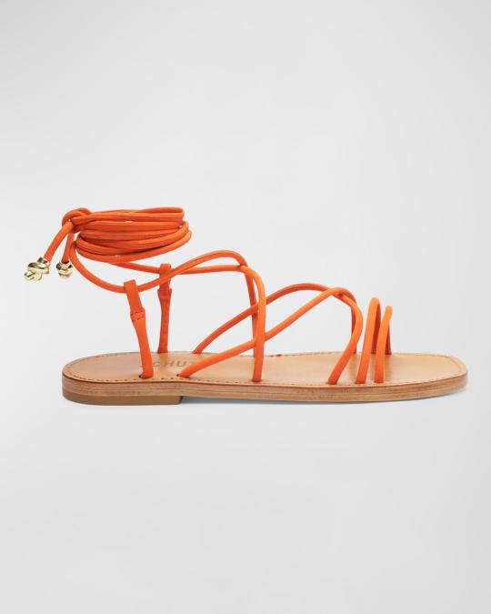 Schutz Magdalena Ankle-Tie Sandals | Neiman Marcus SCHUTZ
Magdalena Leather Ankle Tie Flat Sandals size 8 main image 0