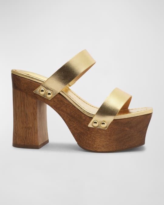 Schutz Pixie Dual-Band Slide Platform Sandals | Neiman Marcus