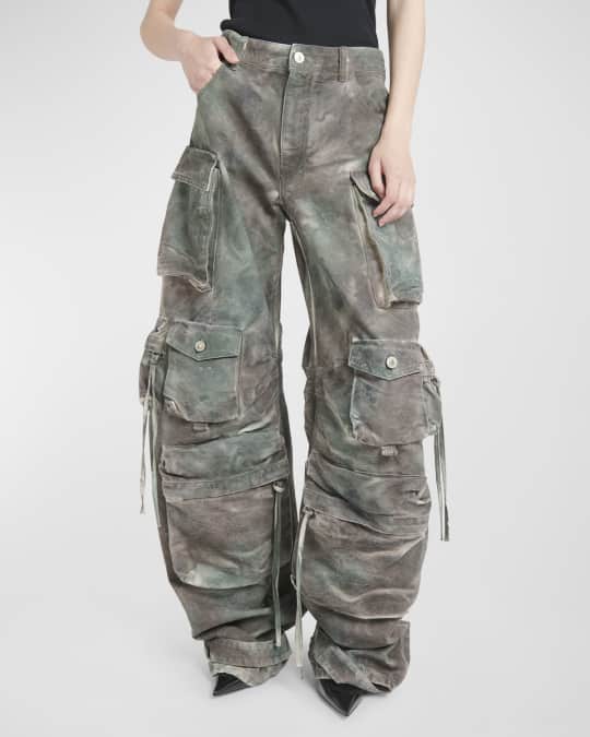The Attico Fern Tie-Dye Long Cargo Pants | Neiman Marcus