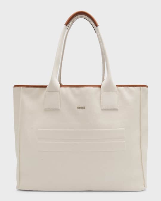 ZEGNA Men s Borsa Da Canvas Shopping Tote Bag Neiman Marcus