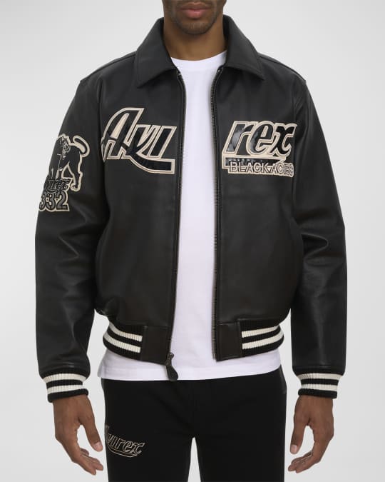 AVIREX Men's Tuskegee Black Aces Leather Jacket | Neiman Marcus