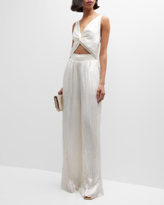 Brendaly Pleated Satin Jumpsuit 