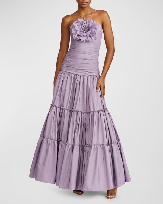 fitted lace wedding dress 2014 Zac Posen Bias Cut Soft Purple Dress W Low V Back and Front & Exp –  Shrimpton Couture main image 0