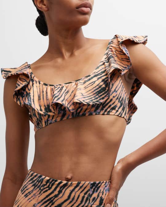 Ruffle trim bikini top deals