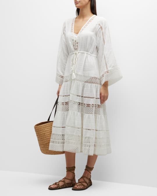 Veronica Beard Minoru Lace Midi Dress Neiman Marcus