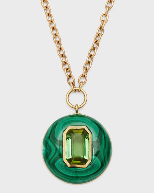 Retrouvai 14k Gold Emerald Pendant Necklace Neiman Marcus