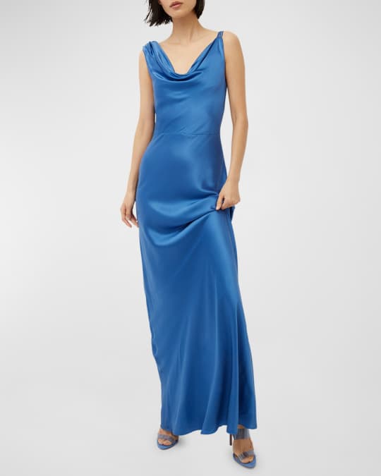 Cowl neck maxi slip dress shop