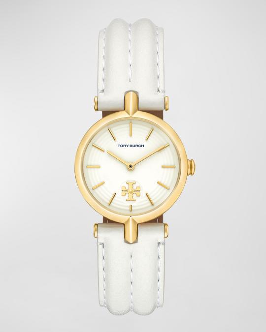 Tory Burch The Kira Watch with Ivory Leather Strap | Neiman  display picture 2