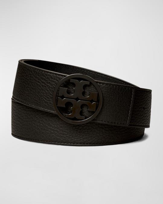 Tory Burch Miller Powder-Coated Leather Belt | Neiman Marcus display picture 1