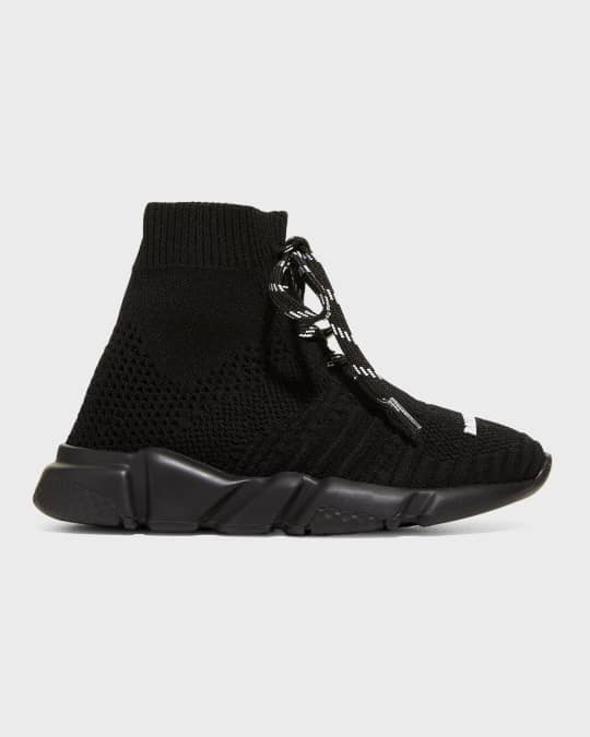 Kid's Speed Sock Knit Lace-Up Sneakers