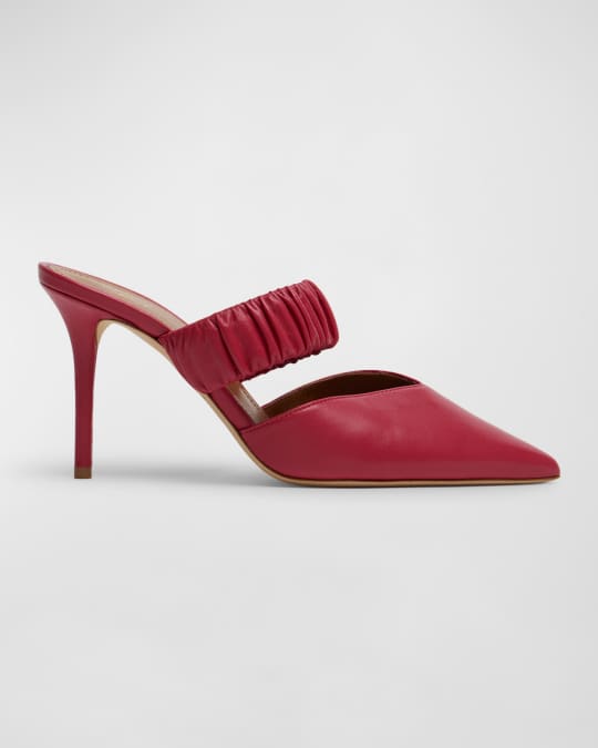 Malone Souliers Matilda Ruched Napa Mule Pumps Neiman Marcus