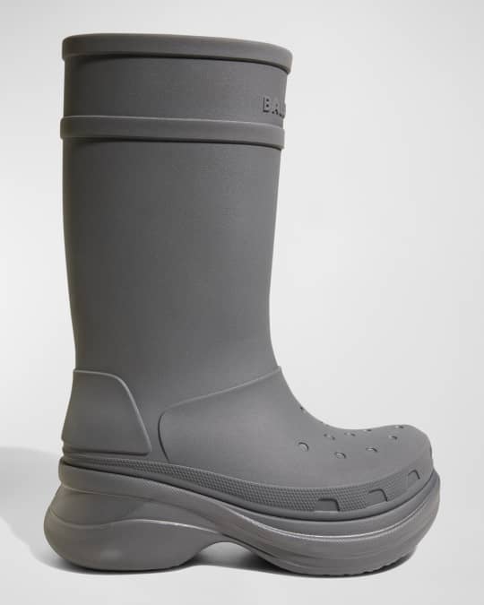 Balenciaga x Crocs™ Men's Tonal Rubber Rain Boots | Neiman Marcus